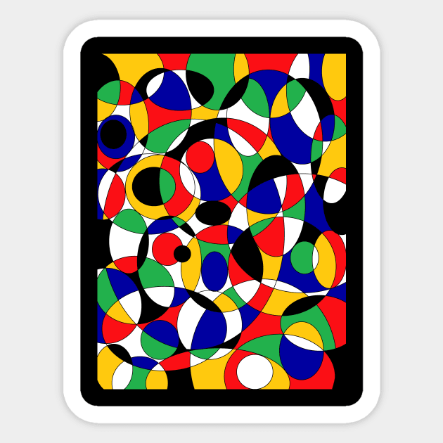 black white red blue green yellow circles Sticker by OmarZArtShop